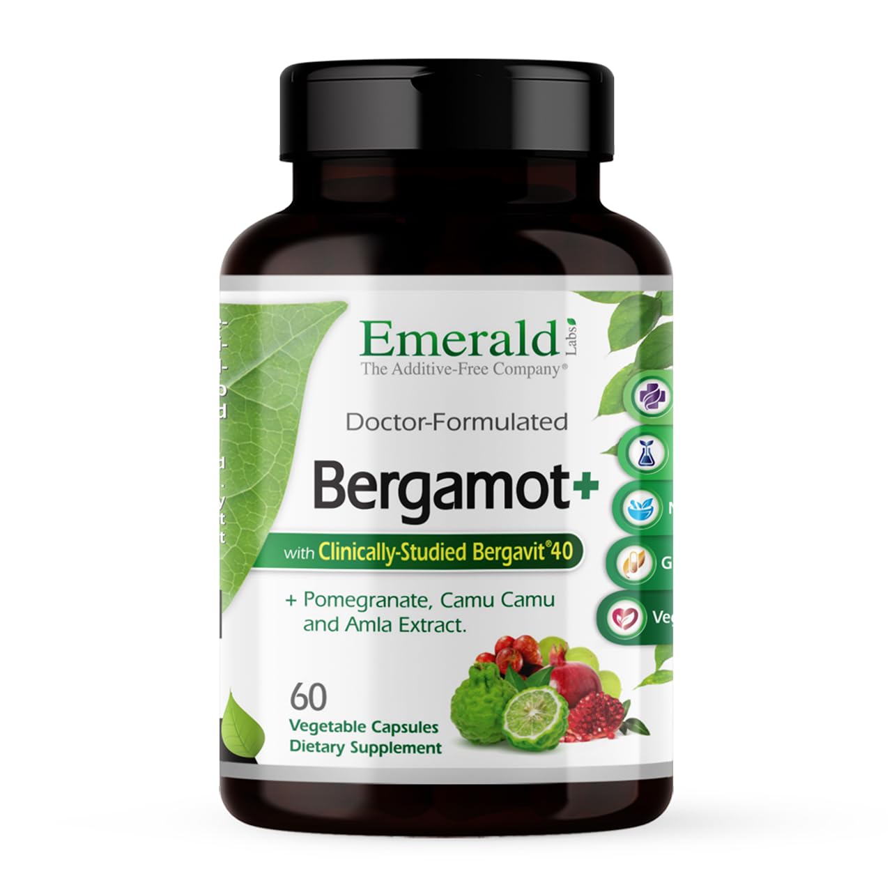 EMERALD LABS Bergamot+ - Supports Metabolism & Heart Health with Bergamot, Pomegranate, Amla & Camu Camu - Gluten-Free & Vegan - 60 Vegetable Capsules (30 Servings) EMERALD LABSAu supplements