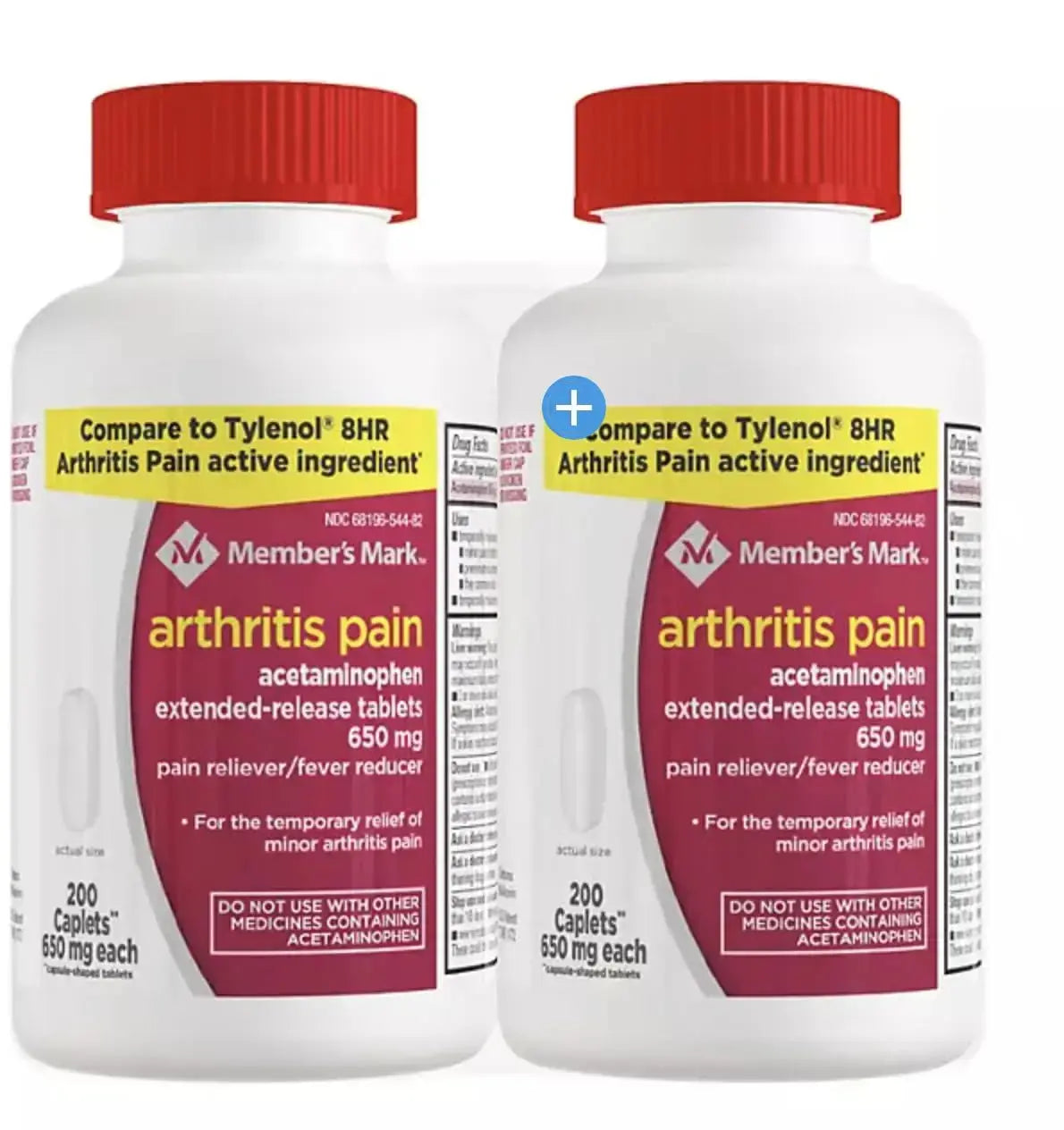 Compare to Tylenol Arthritis Pain Active Ingredient. - Member's Mark - Arthritis Pain Reliever, Extended Release, Acetaminophen 650 mg, 400 CapletsQ MEMBER´S MARKAu supplements