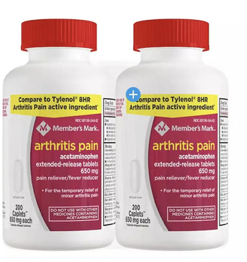 Compare to Tylenol Arthritis Pain Active Ingredient. - Member's Mark - Arthritis Pain Reliever, Extended Release, Acetaminophen 650 mg, 400 CapletsQ MEMBER´S MARKAu supplements