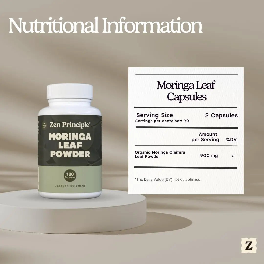 Zen Principle Organic Moringa Oleifera. Ultra-Premium. Provides an All Natural Energy Boost and Multi-Vitamin Zen PrincipleAu supplements