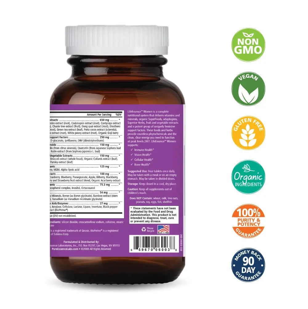 PURE ESSENCE LABS LifeEssence Women's Formula - World's Most Energetic Multiple - The Master Multiple - 120 Tablets PURE ESSENCE LABSAu supplements