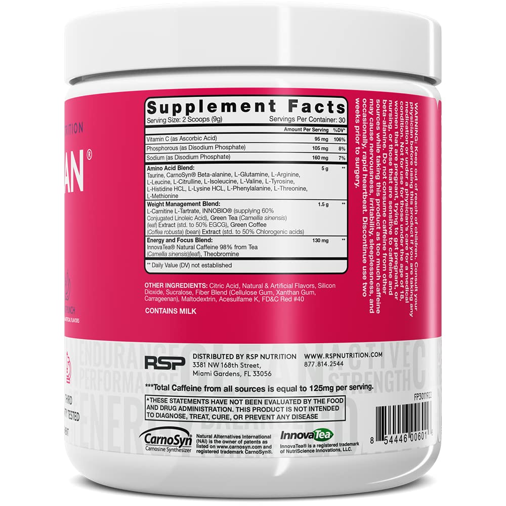 RSP NUTRITION AminoLean Pre Workout Powder, Amino Energy & Weight Management RSP NUTRITIONUS supplements