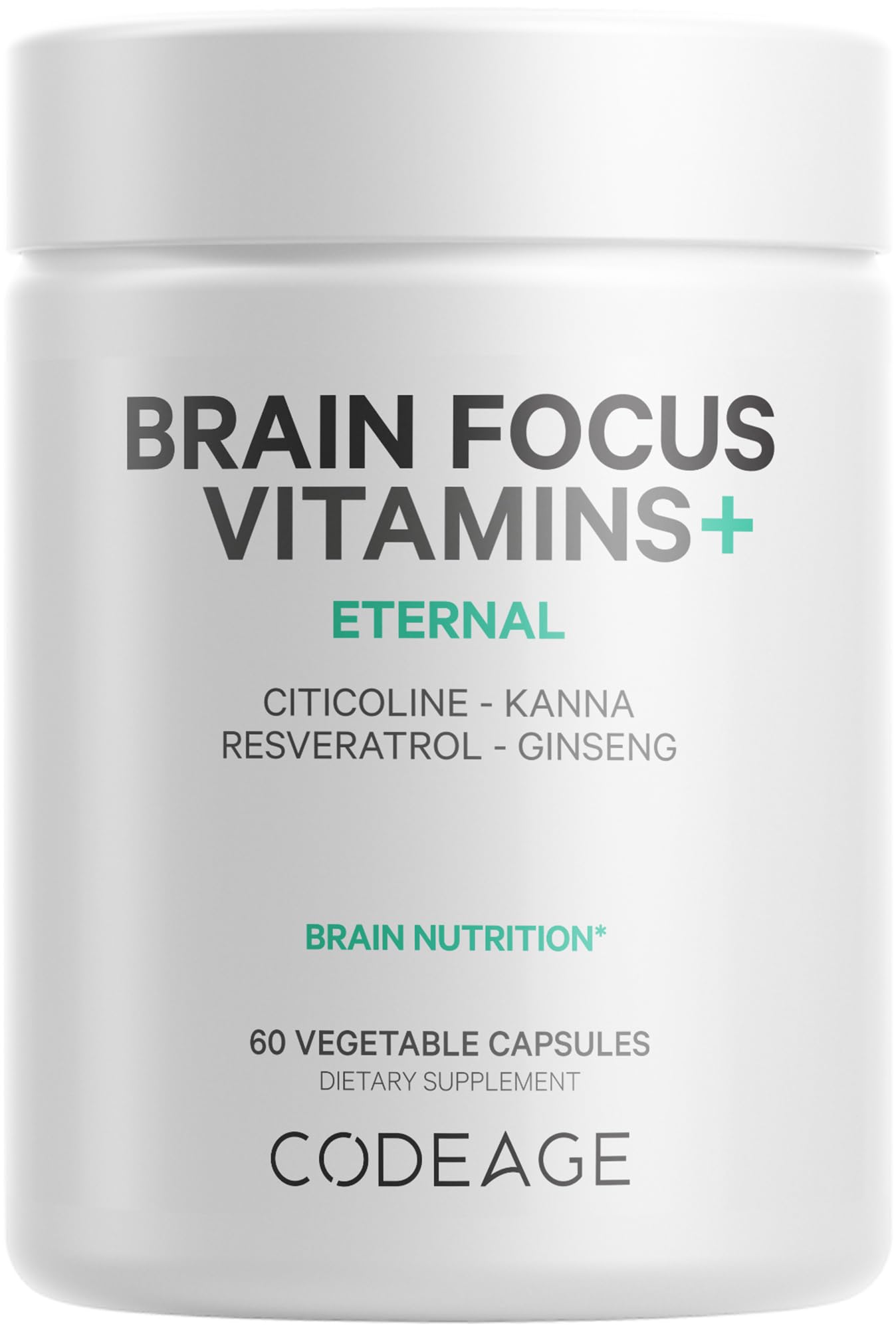 Codeage Brain Focus Vitamins+ Nootropic Supplement with Citicoline as Cognizin, Panax Ginseng, Resveratrol, Gotu Kola, Vitamin B12 Methylcobalamin - Liposomal Delivery - Non-GMO - 60 Capsules CodeageAu supplements