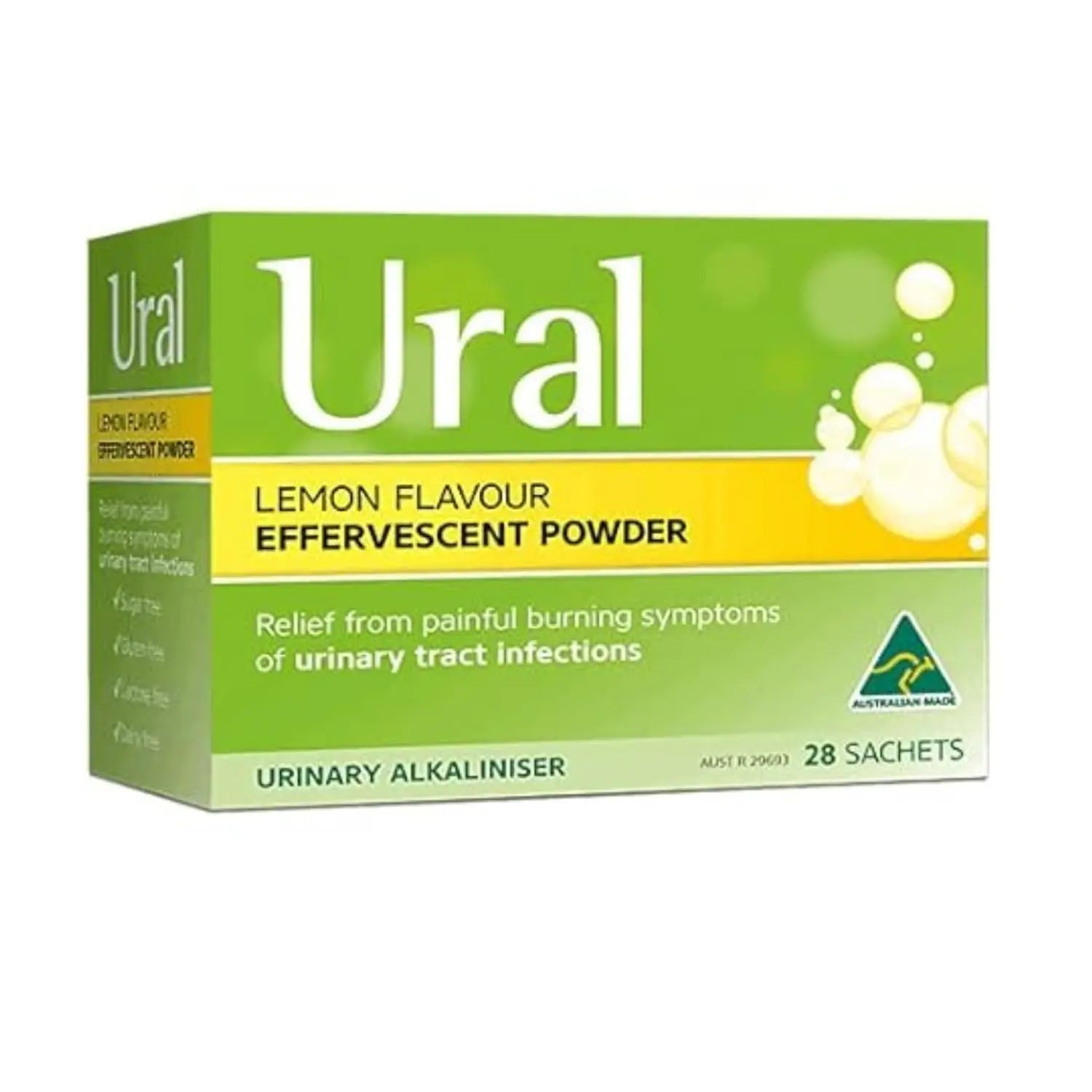 Ural Effervescent Powder 4G * 28 Sachets Urinary Alkalinizer Cystitis Relief UralAu supplements