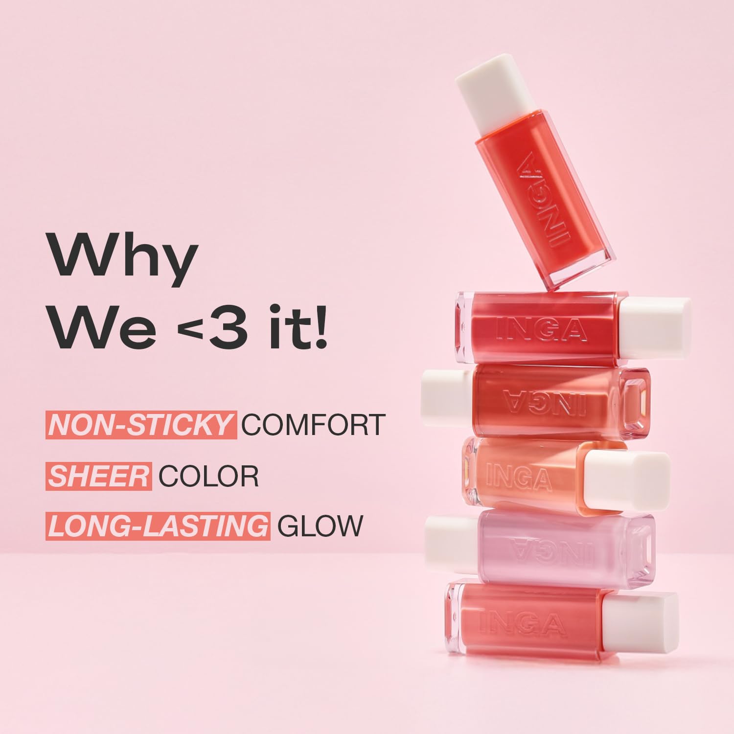 INGA Water Glow Lip Tint | Hydrating, Glossy Korean Lip Tint with Sheer Color & Glass-Like Shine | Long-Lasting, Non-Sticky Korean Lip Stain (RICH SALMON) INGAAu supplements