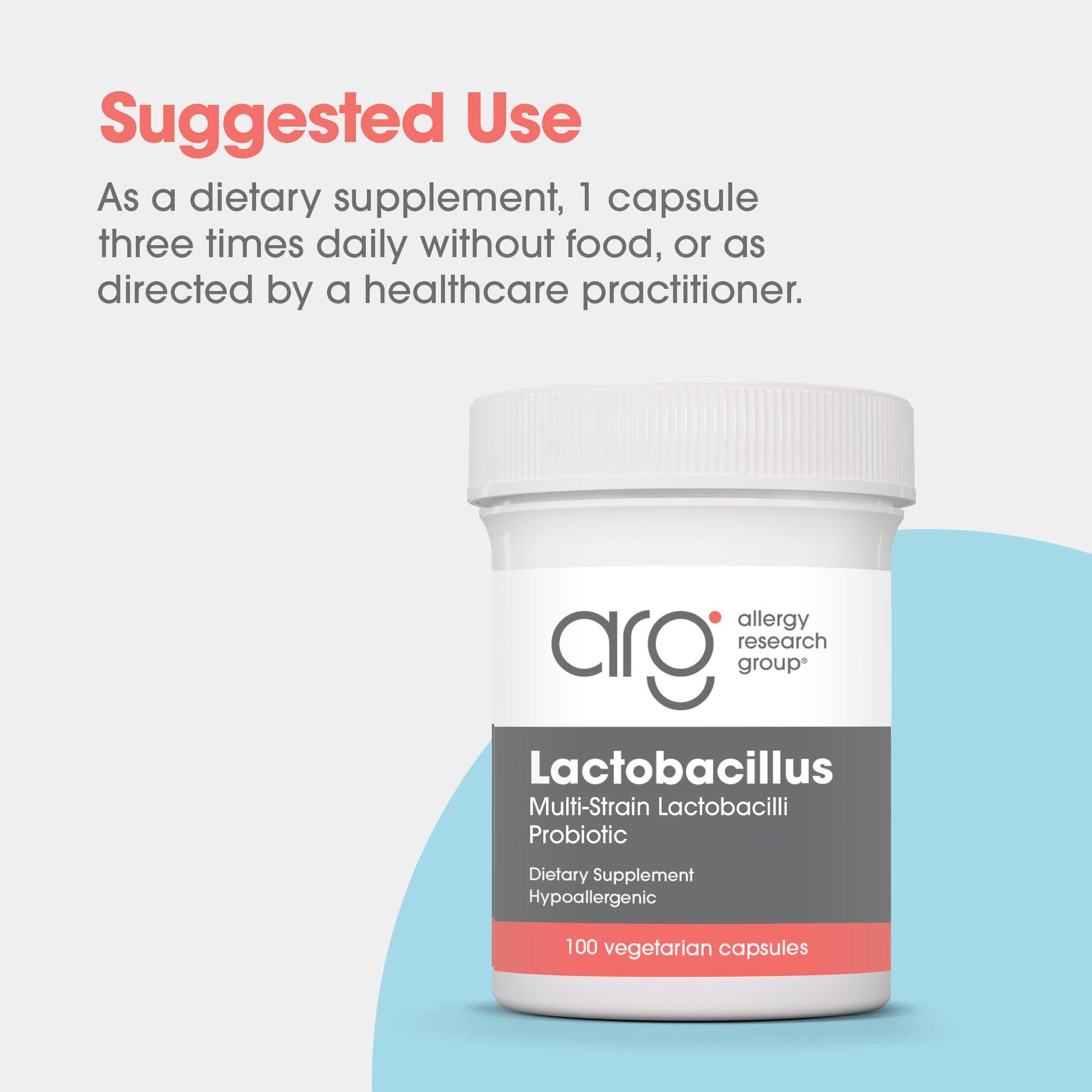 Allergy Research Group Lactobacillus Supplement - Probiotics for Men & Women, Digestive Health, Gut Health, Vegetarian Capsules - 100 Count Allergy Research GroupAu supplements