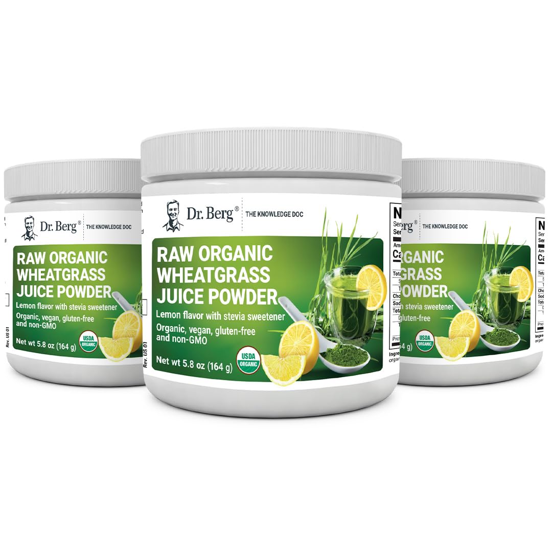 Dr. Berg's Raw Wheatgrass Juice Powder (60 Servings) - USDA Certified Organic Dr. Berg NutritionalsUS supplements