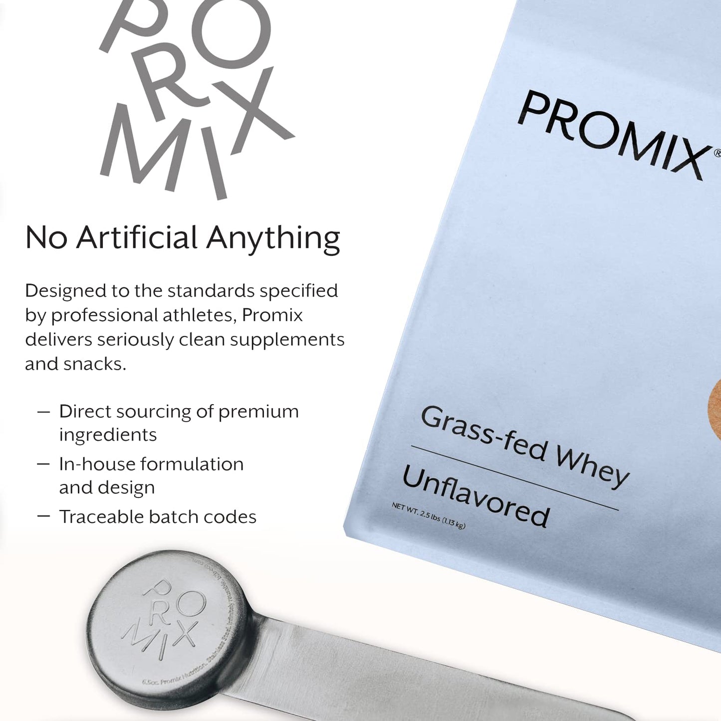 Promix Whey Protein Powder, Unflavored - 5lb Bulk - Grass-Fed & 100% All Natural ProMix NutritionUS supplements