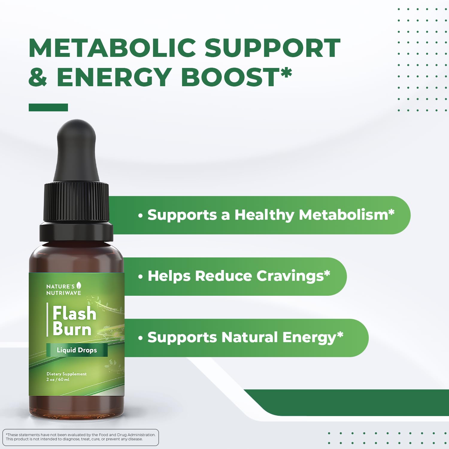 Flash Burn – Natural Plant-Based Liquid Supplement with Maca, Grape Seed, Green Tea & Ginseng – Made in USA, Non-GMO, Gluten-Free, Dairy-Free, Vegetarian - 2 Fl Oz (40 mL), 3 Month Supply Nature’s NutriWaveAu supplements