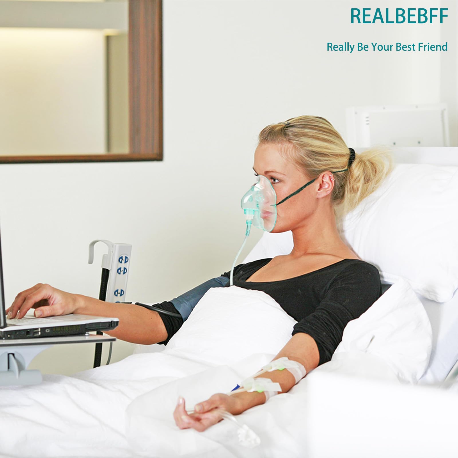 2 Pack Oxygen Mask for Face Adult with 6.6 Ft Tube and Adjustable Elastic Strap - Size XL REALBEBFFAu supplements