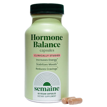 Semaine Hormone Balance – Clearer Skin, Enhanced Moods, Deeper Sleep & Happier Hormones. Hormone-Free, Vegan Capsule, Multi-Symptom Support (60 ct) SemaineAu supplements
