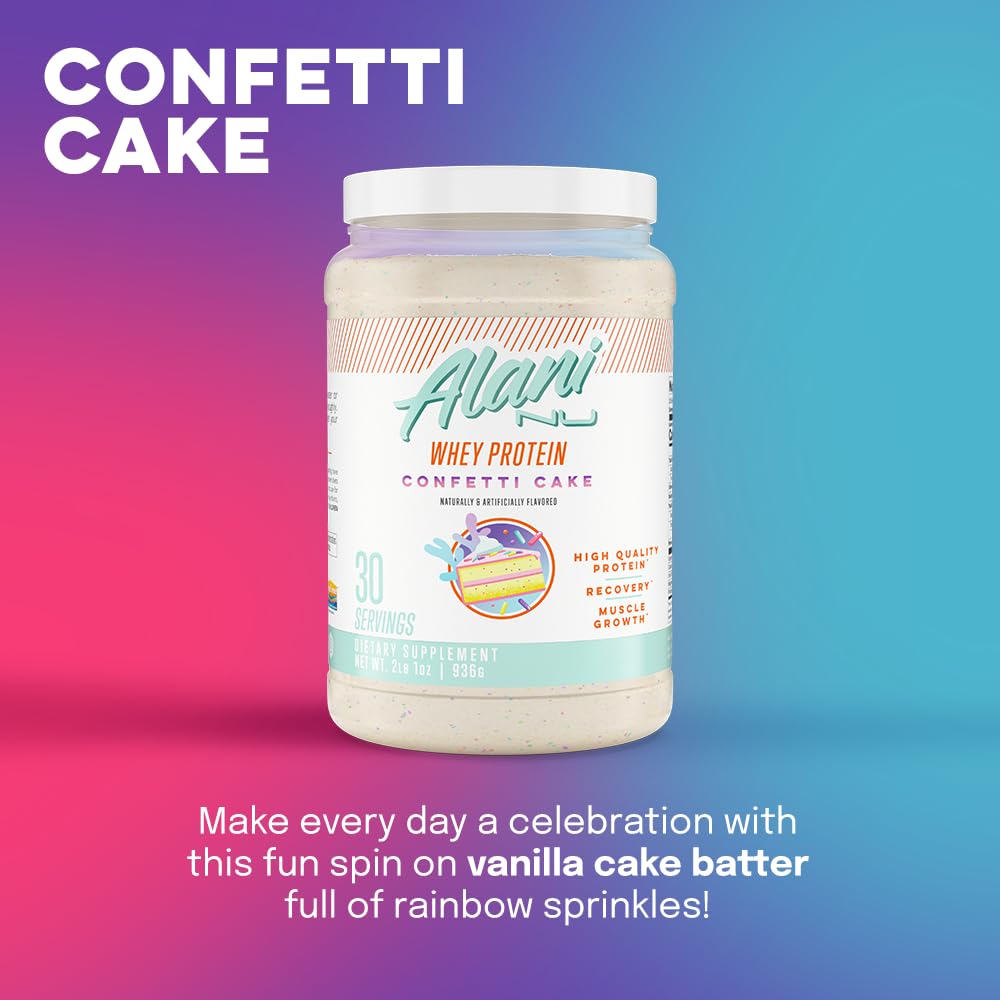 Alani Nu Whey Protein Powder Confetti Cake | 23g Protein with Low Sugar & Digestive Enzymes Alani NuUS supplements