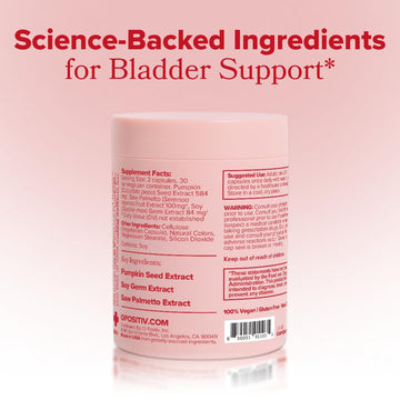 O Positiv URO Bladder Control Supplement for Urinary Urgency, Frequency, Leakage with Pumpkin Seed Extract, Soy Germ Extract