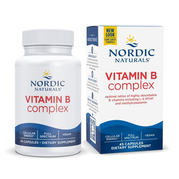 Nordic Naturals Vitamin B Complex - 45 Capsules Thiamine, Riboflavin, Niacin, B6 & B12, Folate, Biotin, Pantothenic Acid Heart Brain Health, Energy, Metabolism Non-GMO Servings Nordic NaturalsAu supplements