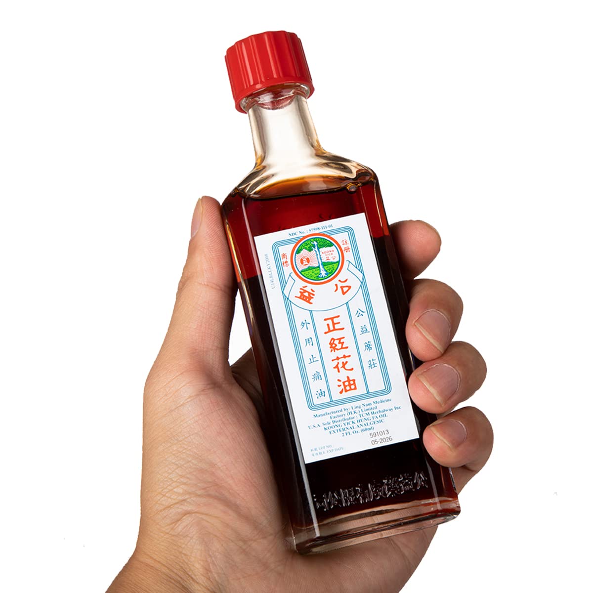 Koong Yick Hung FA Red Flower External Analgesic Oil, Simple Backache Arthritis Strains Bruises Sprain, Authentic US Import (One Pack) Koong YickAu supplements