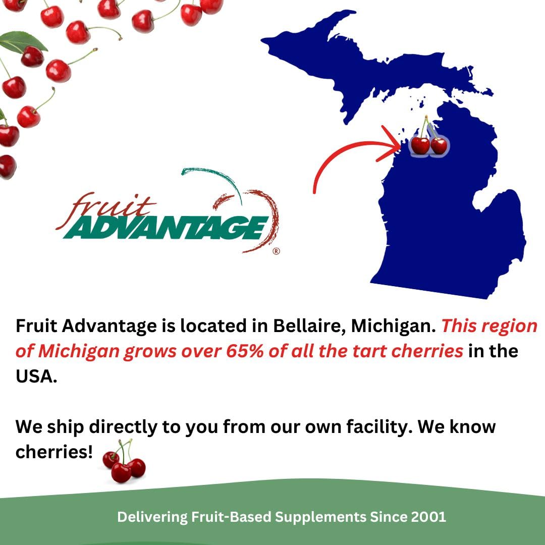 Fruit Advantage Montmorency Tart Cherry Capsules Joint Formula 1200 mg per Serving - 60 Vegetarian Capsules Fruit AdvantageAu supplements