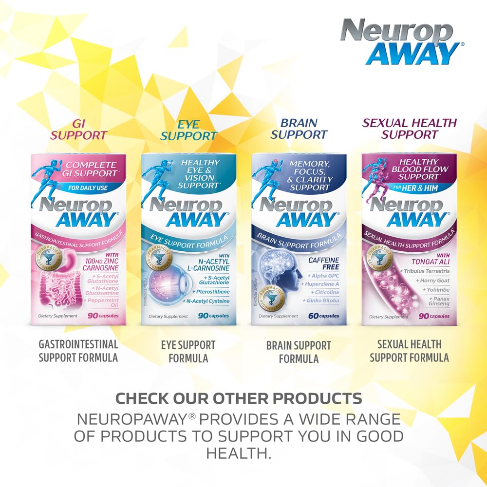 NeuropAWAY Kidney Support Formula Sugar Free with Agmatine Sulfate 500mg L-Novaline 50mg L-Ornithine 150mg L-Citrulline 100mg Per Capsule 90CT Fast Acting Kidney Support NeuropAWAYAu supplements