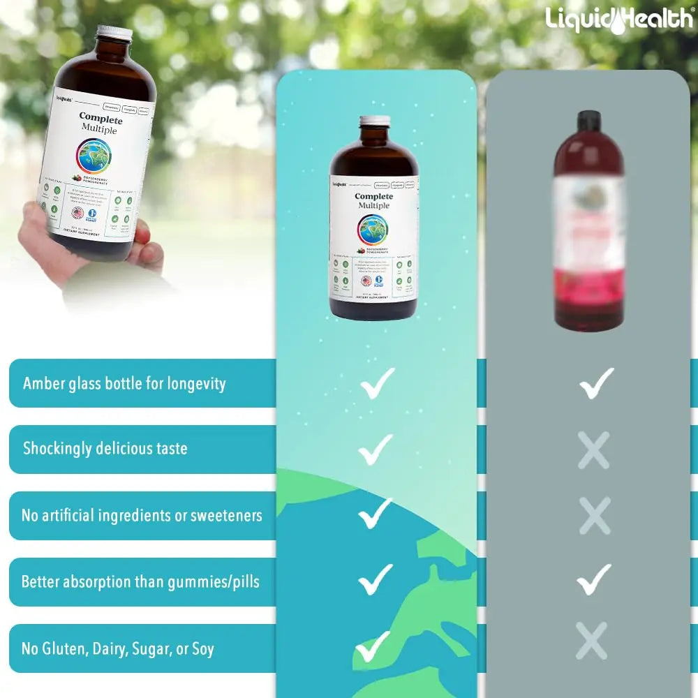 LIQUIDHEALTH Complete Multiple Adult Liquid Multivitamin - Essential Vitamins, Minerals & Nutrients, Immune Support, Gut Health, Energy, Detox LIQUIDHEALTHAu supplements