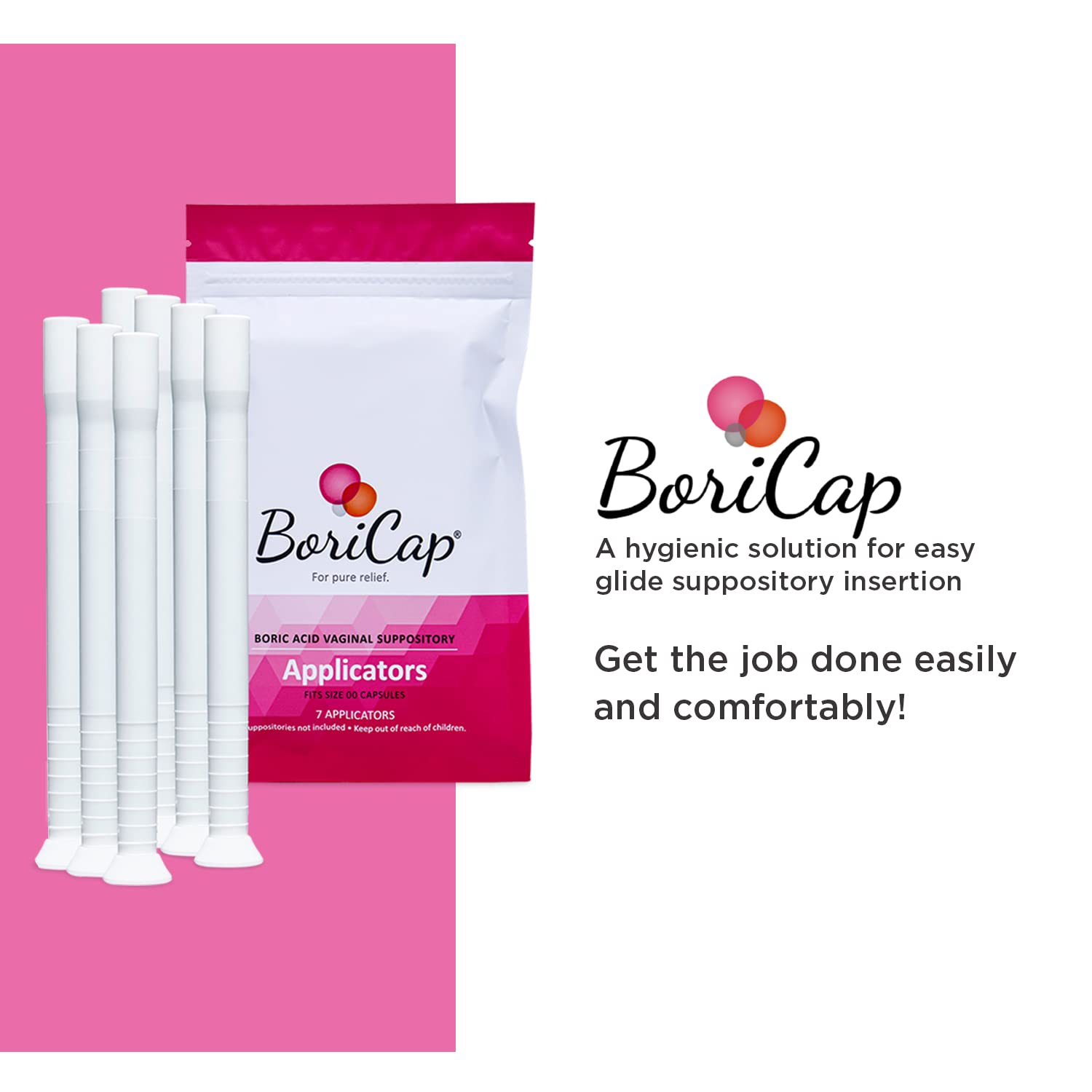 BoriCap Boric Acid Vaginal Suppository Applicators, 7 Applicators - Hygienic Solution BoriCapAu supplements