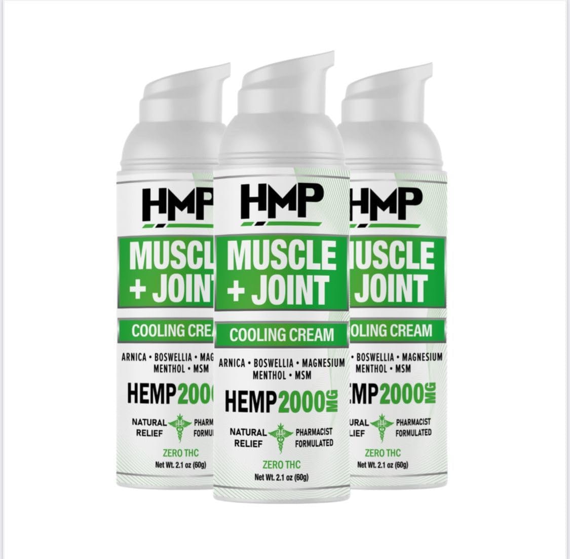 HMP BRANDS Hemp Cream Muscle & Joint Support 2000MG Hemp Discomfort Relief Formula w Menthol Ideal for Knee Muscle Joint Back Shoulder Elbow Maximum Joint Support, Natural Formula Made in USA (3 Pack) HMP BRANDSAu supplements