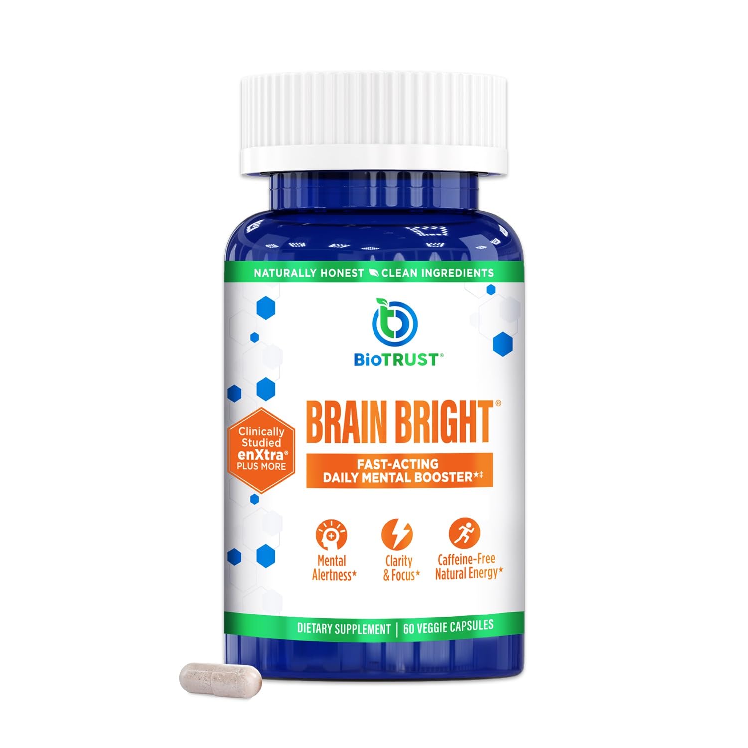 BioTrust Brain Bright – Daily Nootropic Boost for Focus, Concentration, Mental Clarity – Caffeine Free Nootropics Brain Support Supplement – Thai Ginger, Ginkgo, Folate, L-Theanine – 30 Servings BioTrustAu supplements