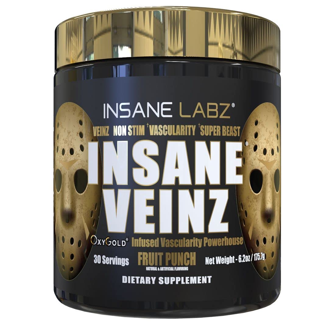 Insane Labz Psychotic Gold and Insane Veinz Gold Pre Workout Nitric Oxide Booster Stack Insane LabzAu supplements