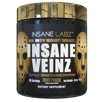 Insane Labz Psychotic Gold and Insane Veinz Gold Pre Workout Nitric Oxide Booster Stack Insane LabzUS supplements