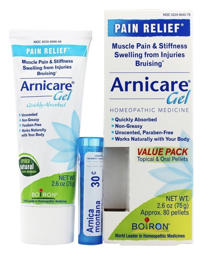 Boiron Arnicare Gel 2.6 oz with Arnica Montana Pellets 80 ct Bluetube BoironAu supplements