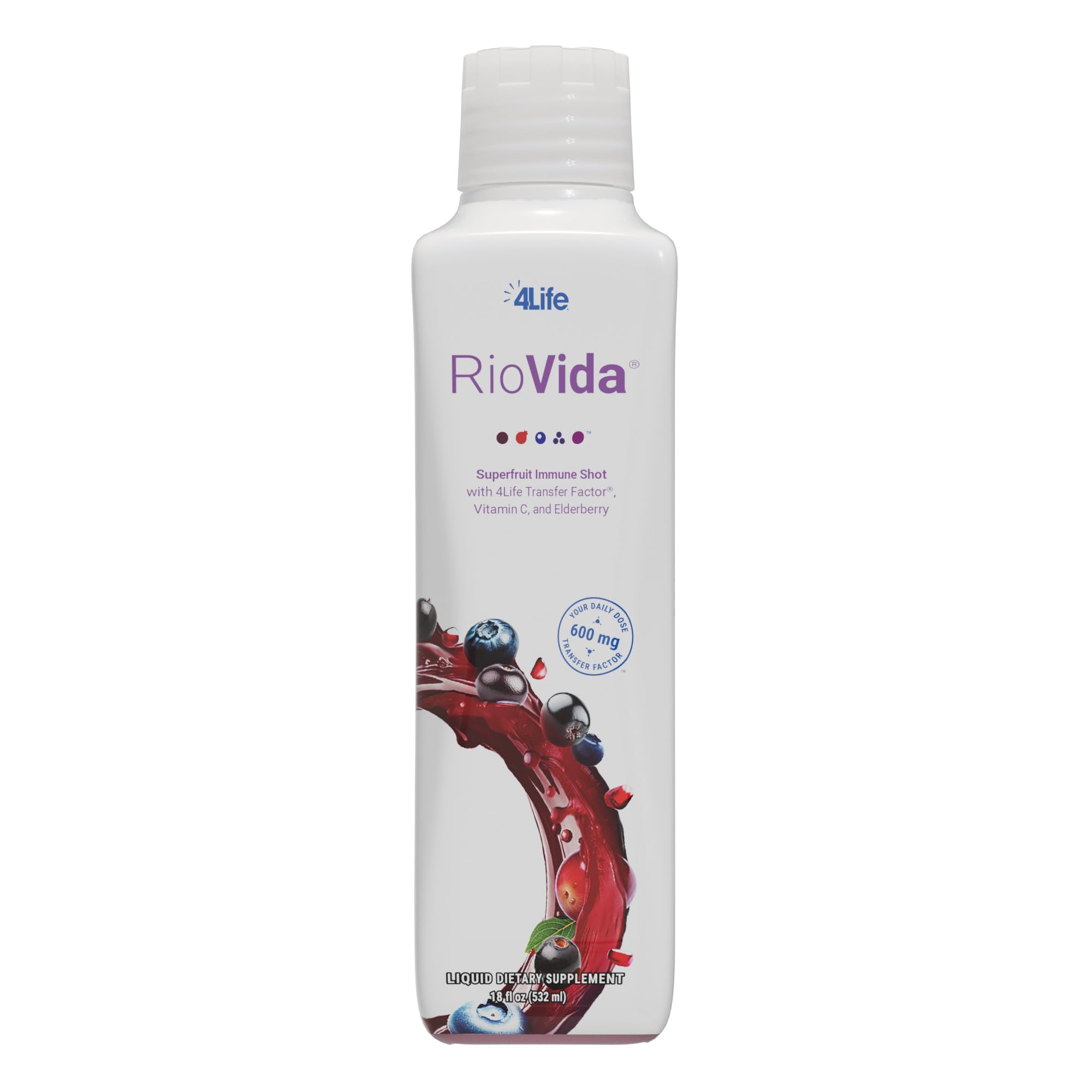 4Life Transfer Factor RioVida Tri-Factor Formula - Liquid Immune and Health Support with Vitamin C, Elderberry, Aronia Berry, Macqui, Blueberry, and Acai - Single Pack 4LifeAu supplements