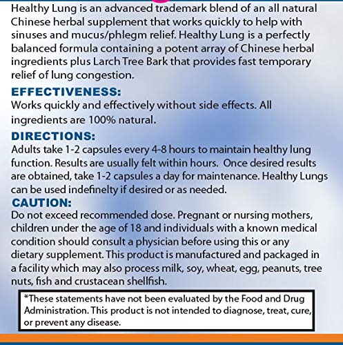Healthy Lungs 120 Capsules - Improve Lung Function, Breathe Better, Stop Mucus, Phlegm and Allergies Quickly. Get Relief Fast with Healthy Lungs an All Natural Lung Health Supplement Serrasolv 360Au supplements