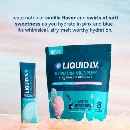 Liquid I.V.® Hydration Multiplier - Cotton Candy | Electrolyte Powder Drink Mix | 1 Pack (16 Servings) Liquid I.V.US supplements
