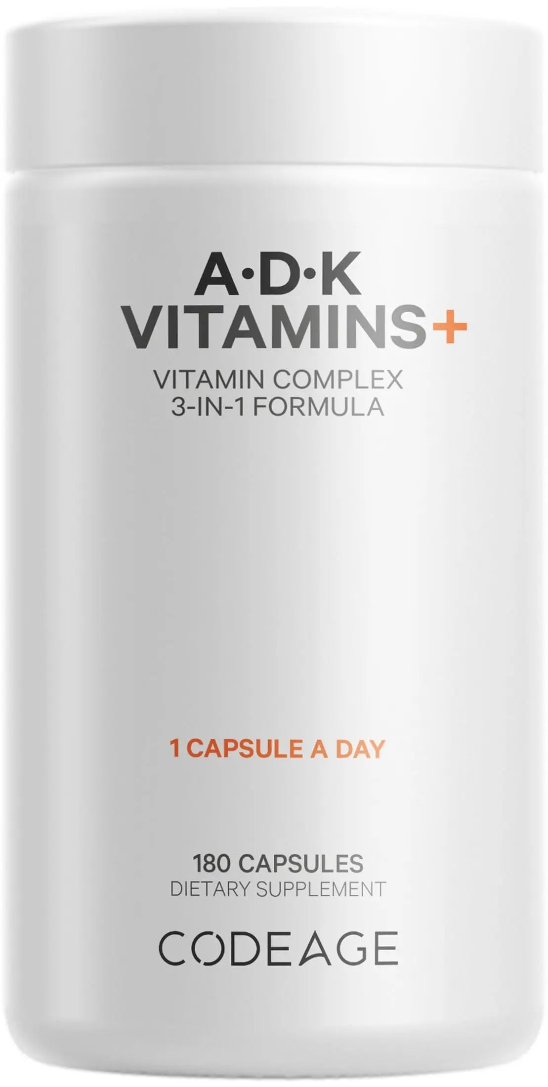 Codeage ADK Vitamins Supplement - Essential Vitamin A, D3 5000 IU, K1 & K2 (MK4 & MK7) - 6-Month Supply - 1 Capsule per Serving CodeageAu supplements