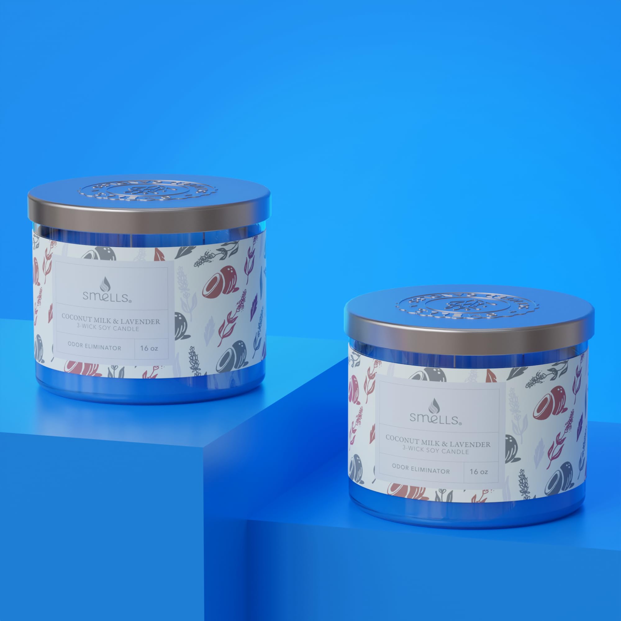 Smells - Odor Eliminator - Premium Soy Wax Jar Scented Candle 12oz. and 16oz. - 100% Cotton Single Wick SmellSAu supplements