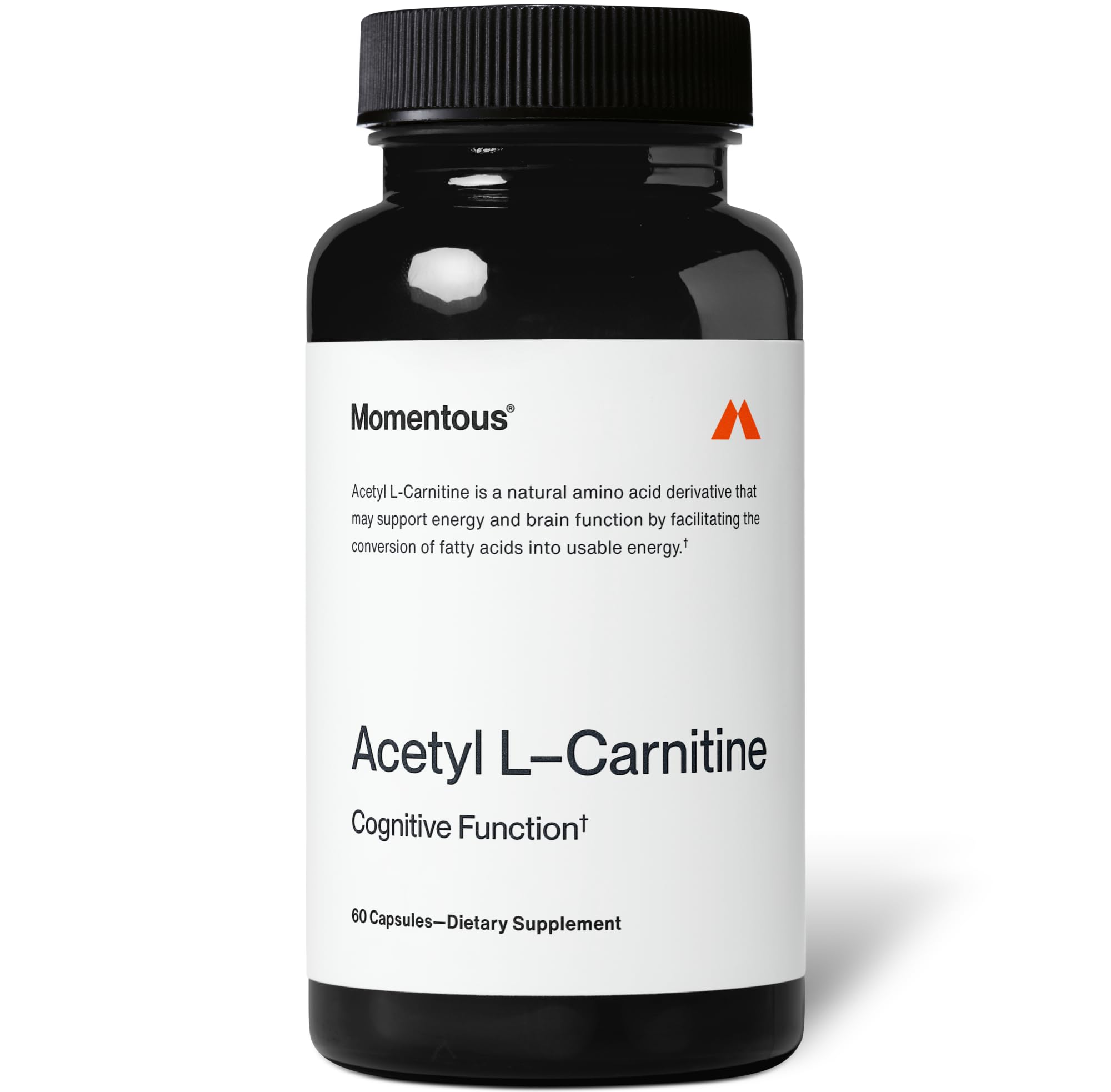 Momentous Acetyl L-Carnitine, Brain Function & Cognitive Support Supplement, Boosts Mental Clarity & Energy Production, NSF Certified for Sport, 500 mg, 60 Servings MomentousAu supplements