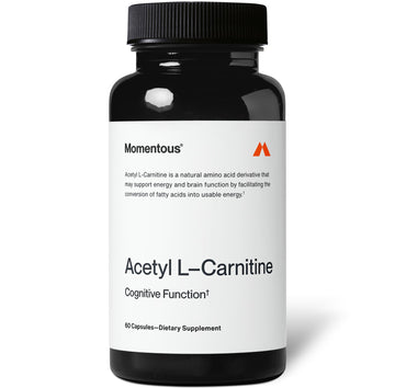 Momentous Acetyl L-Carnitine, Brain Function & Cognitive Support Supplement, Boosts Mental Clarity & Energy Production, NSF Certified for Sport, 500 mg, 60 Servings MomentousAu supplements