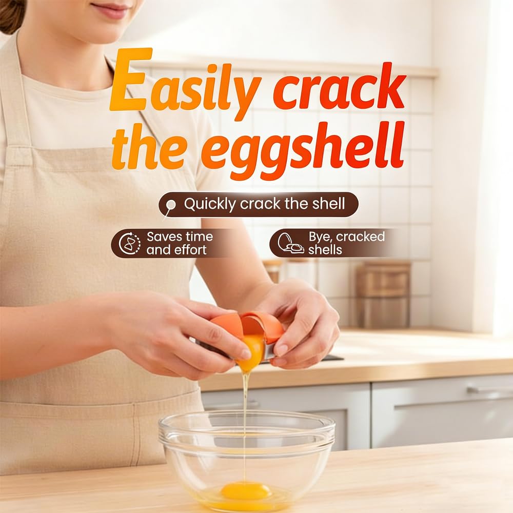 New Egg Shell Opener Egg Cracker Tool Stainless Steel, Multifunctional Egg Shell Opener for Raw Or Hard-Boiled Eggs, Kitchen Gadget for Cooking Baking (Yellow) CLRZOLAu supplements