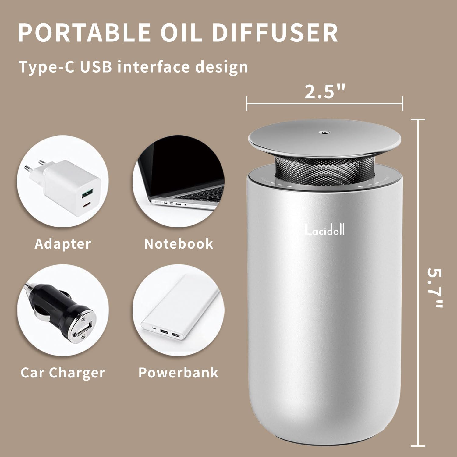 LACIDOLL Scent Diffusers for Home, Waterless Essential Oil Diffuser with No Leakage Tech, 10ML LACIDOLLAu supplements