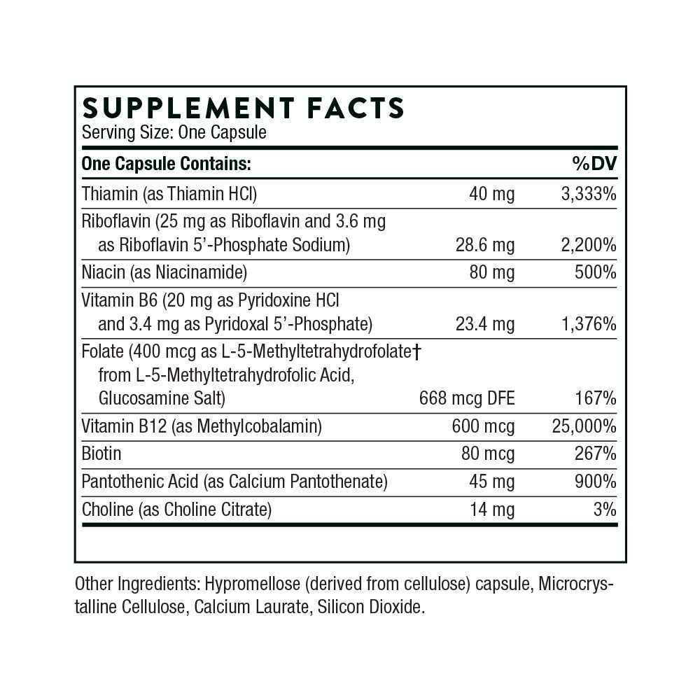 THORNE B-Complex #12 - Vitamin B Complex with Active B12 and Folate - 60 Capsules THORNEUS supplements