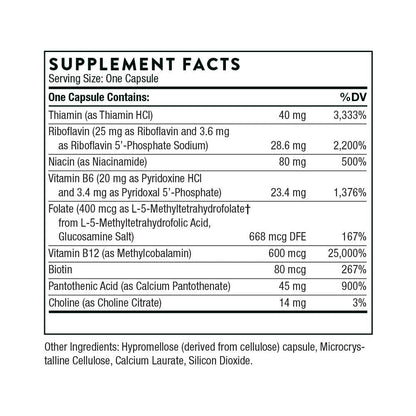 THORNE B-Complex #12 - Vitamin B Complex with Active B12 and Folate - 60 Capsules THORNEUS supplements