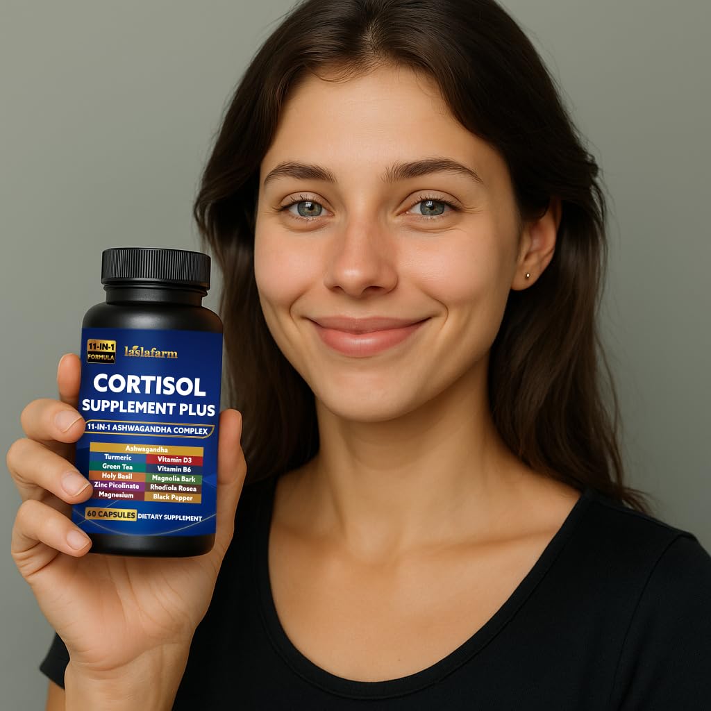 laslafarm 11in1 Cortisol Plus Supplement, 11in1 Ashwagandha and Natural Herbal Complex Vitamin Blend for Daily Mood, Focus and Sleep, Suitable for Women and Men 60 Capsules laslafarmAu supplements