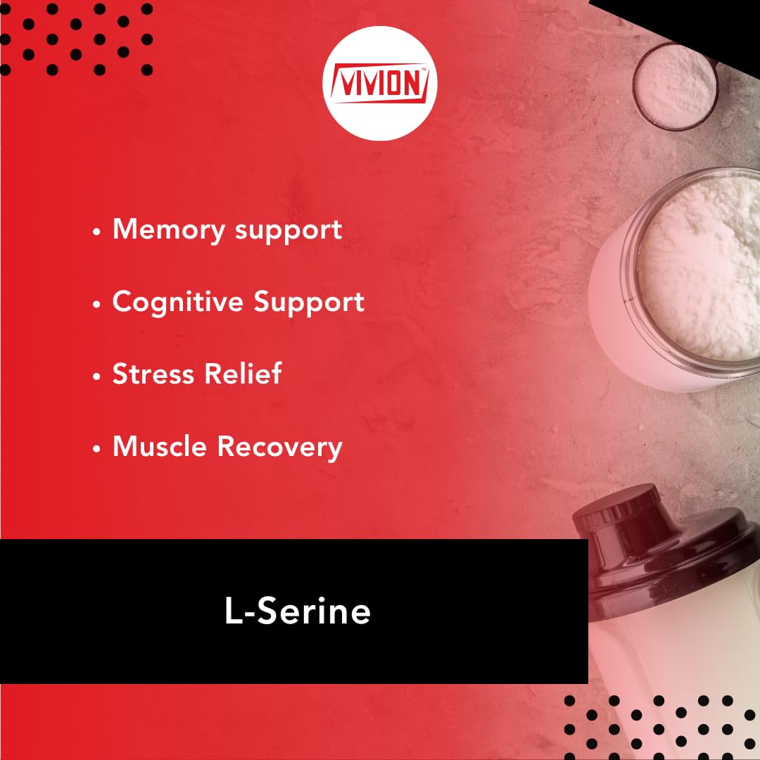 L‑Serine Powder - 1000 Grams - Amino Acid - Powdered for Manufacturing Cognitive Health & Cellular Support Tablet Capsule Formulations - 1 kg (2.2 lb) VivionAu supplements