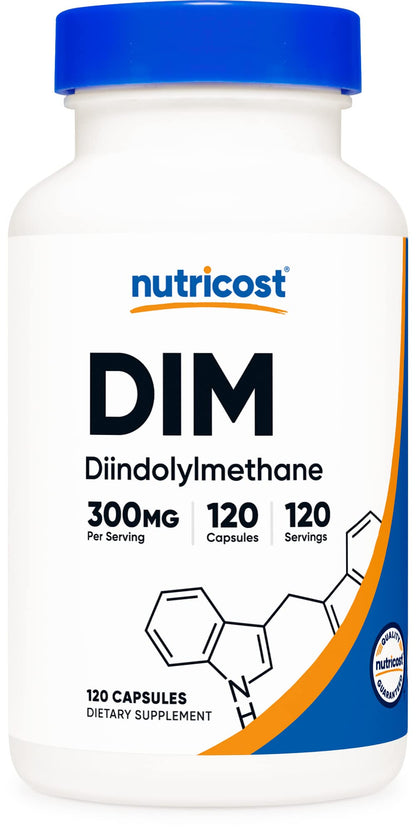 Nutricost DIM (Diindolylmethane) Plus BioPerine 300mg, 120 Vegetarian Capsules NutricostUS supplements