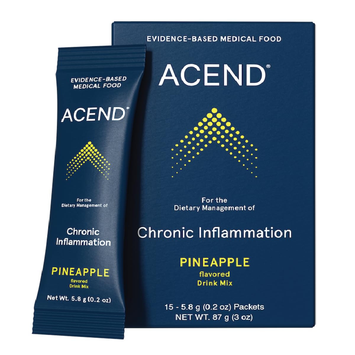 ACEND Advanced Inflammatory Support Powdered Drink Mix | Evidence-Based Polyphenols + Prebiotic Fiber + Probiotics | D3+K2, Minerals & Electrolytes | Non-GMO ACENDAu supplements