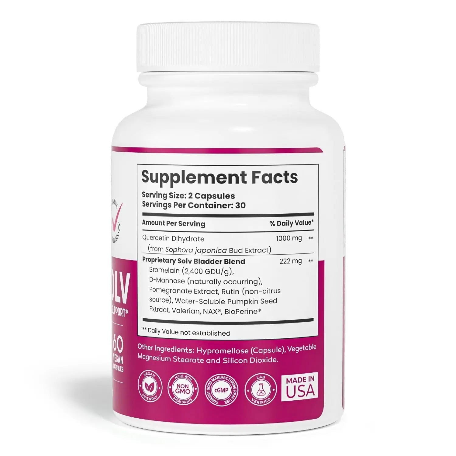 SOLV NATURALS CYSTASOLV Bladder & Pelvic Discomfort Formula - Enjoy Less Urgency & Flares* with Daily IC/BPS UTI Support – Premium Bladder & Urinary Support for Women & Men - 60 Vegan Capsules SOLV NATURALSAu supplements