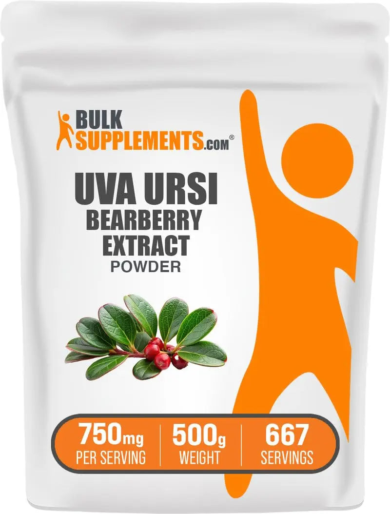 BulkSupplements.com Bearberry Leaf Extract Powder - Uva Ursi Extract, Herbal Supplement - Vegan & Gluten Free, 750mg per Serving, 500g (1.1 lbs) (Pack of 1) BulkSupplementsAu supplements
