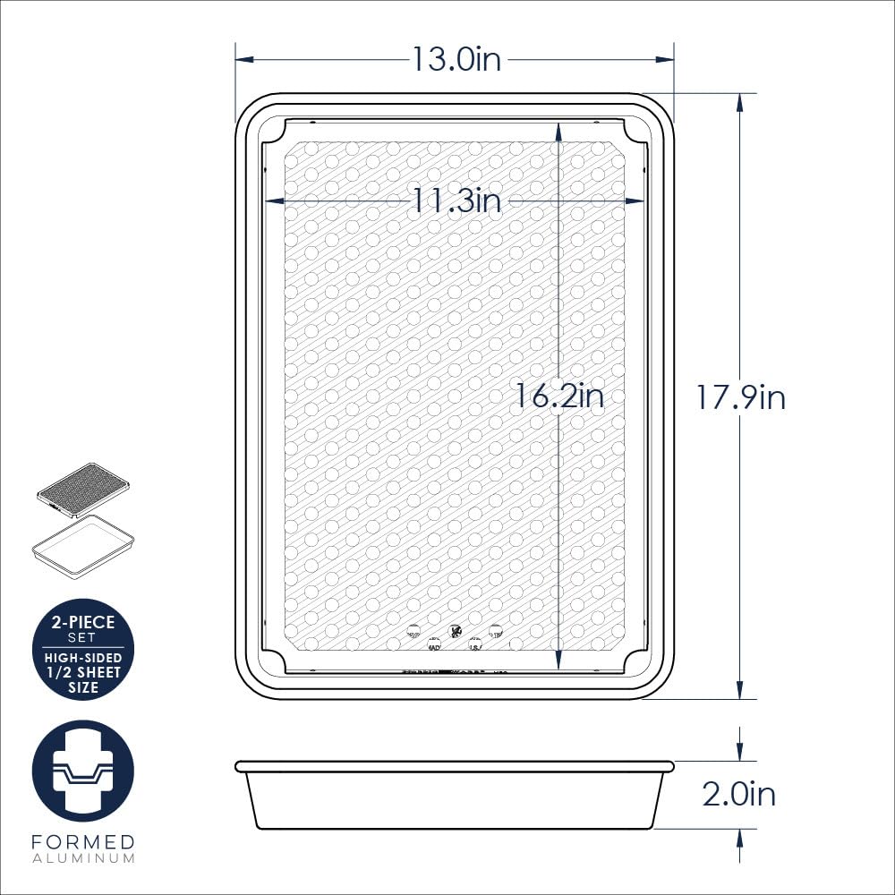 Nordic Ware Naturals High Sided Half Sheet Pan with Multi-Purpose Oven and Cooling Rack Nordic WareAu supplements