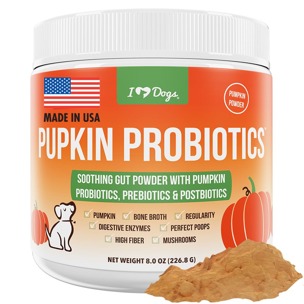 iHeartDogs Pupkin Probiotics, Prebiotics, Postbiotics, & Fiber for Dogs with Pumpkin, Gut Soothing Bone Broth & Mushrooms iHeartDogsAu supplements