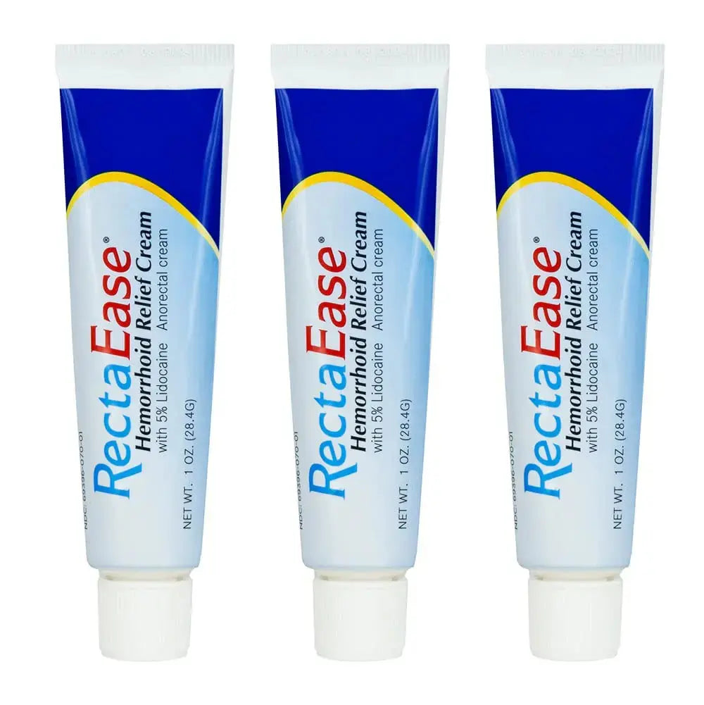 Globe RectaEase 5% Lidocaine (3 Pack) Hemorrhoid Relief Cream 1 oz Tube, Anorectal Cream, Rapid Numbing Relief, Hemorrhoid Treatment from Itch and Burn GlobeAu supplements