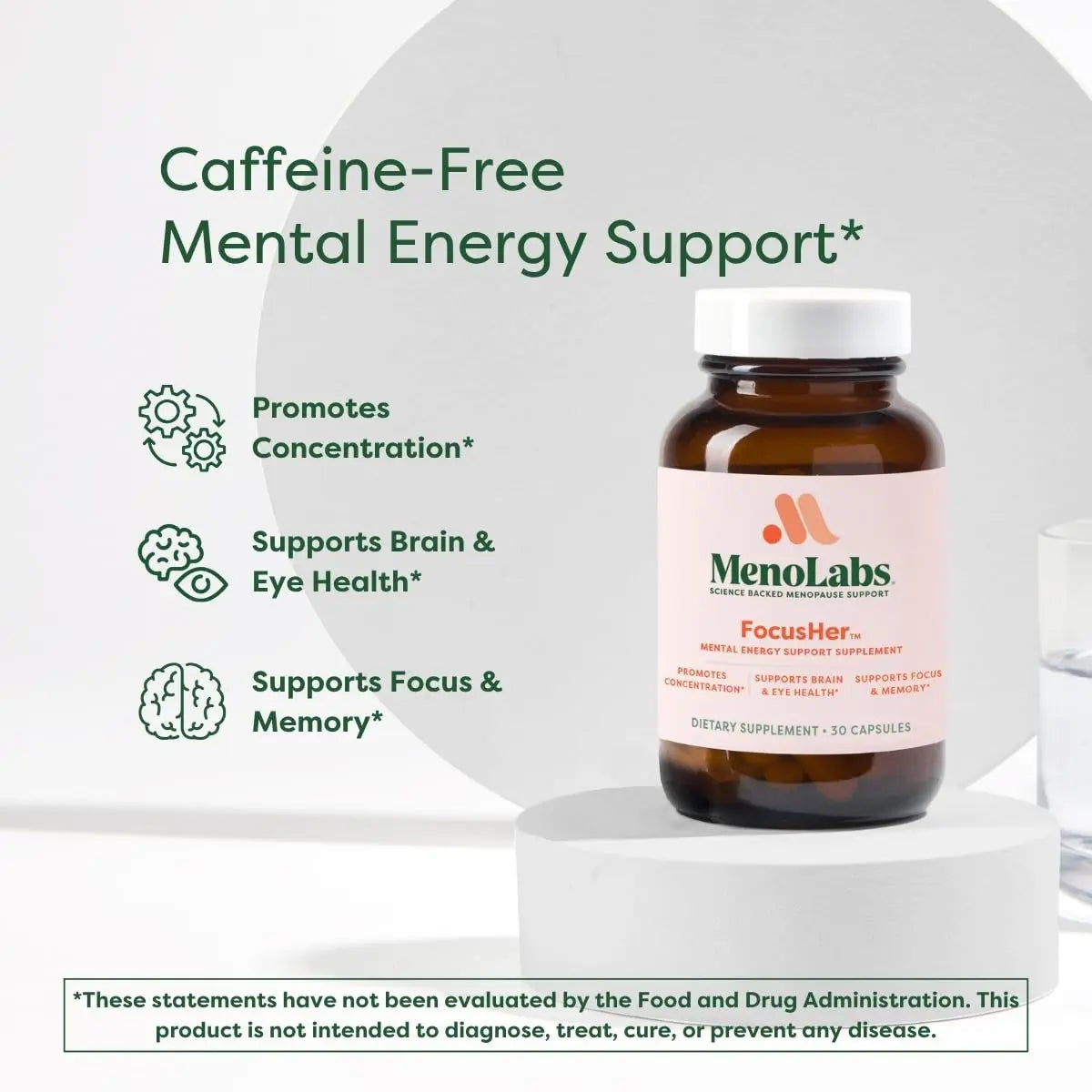 MENOLABS® FocusHer™ Mental Energy Support Supplement – Caffeine-Free Focus, Concentration & Memory – enXtra® & Lutemax 2020® – Menopause, Brain & Eye Health – 30 Capsules, 30-Day Supply MENOLABSnz supplements