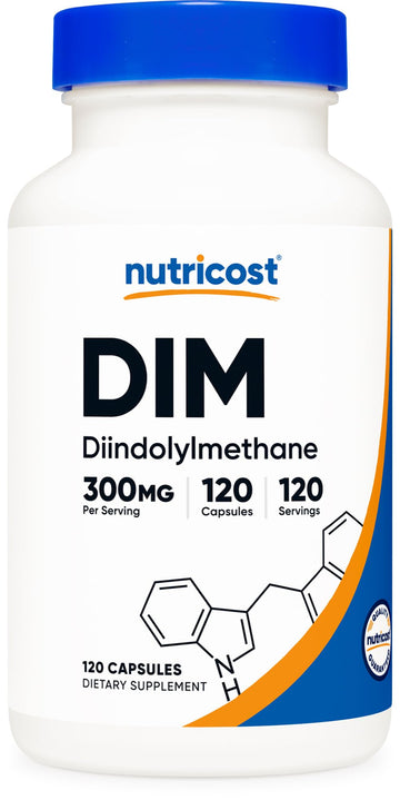 Nutricost DIM (Diindolylmethane) Plus BioPerine 300mg, 120 Vegetarian Capsules - Up to 4 Month Supply, Max Strength DIM Supplement NutricostAu supplements